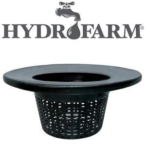 Net Pot 6" Wide Lip Bucket Basket Lid Black  (3 Each)